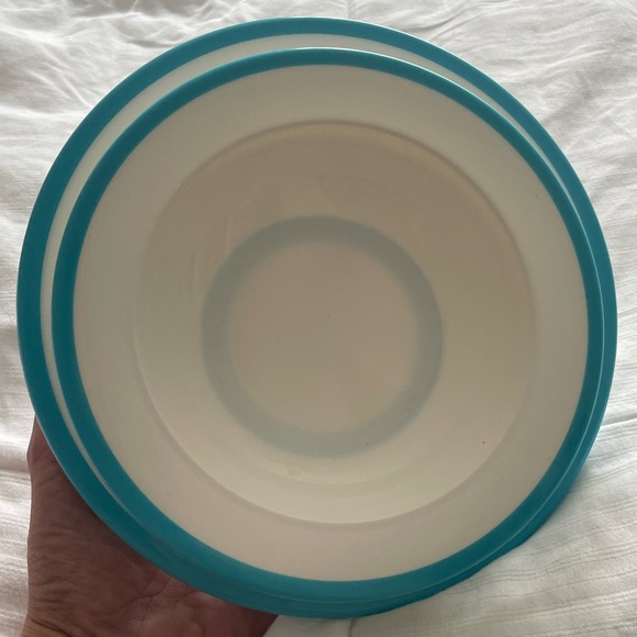 Vintage OXO child’s 2pc melmacware w/blue rubber grippy edges. EUC! - Picture 4 of 14